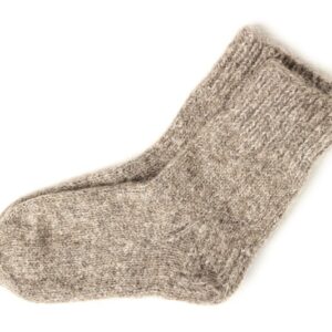 Warm knitted woolen socks isolated on white background